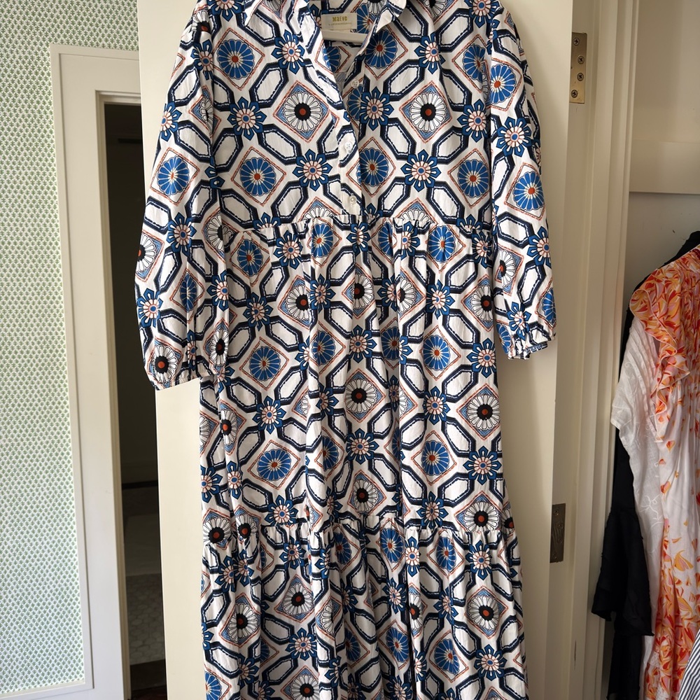 Anthropologie The Bettina Tiered Shirt Dress by Maeve